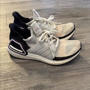 Adidas Women's Cream and Black Ultraboost Sneakers